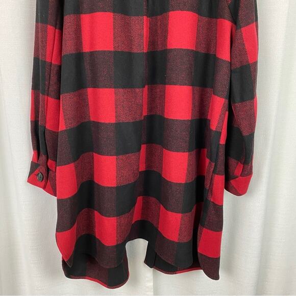 Torrid Black&Red Plaid Wool Relaxed Shacket Sz.2 NWT - Picture 14 of 16